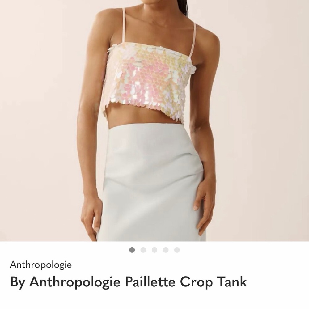 Anthropologie Pailette Women’s Multi Sequin Crop Top -